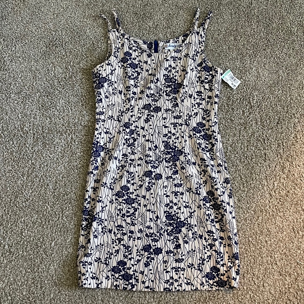 Floral Sleeveless dress Blue/Beige size M